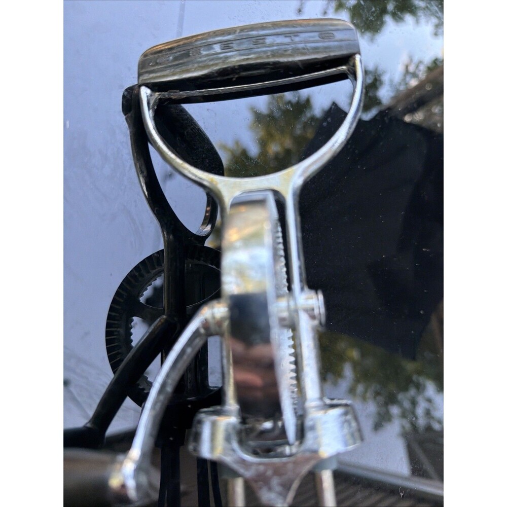 Vtg Hand Mixer EKCO BEST Egg Beater Black Handle Stainless Steel